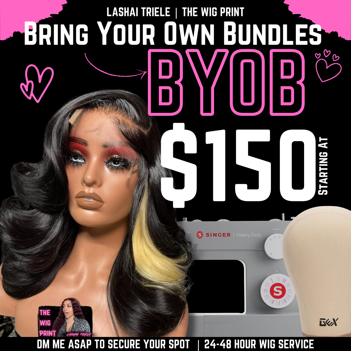 Custom Wig Services LONG | (BYOB)