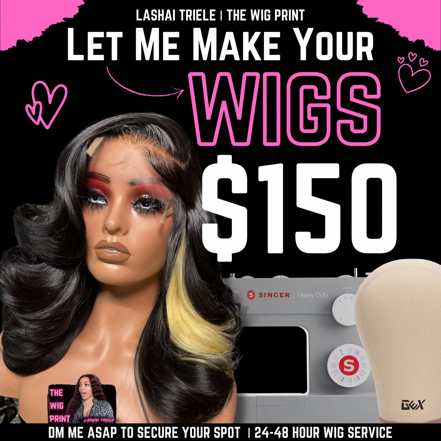 Custom Wig Services BOB | (BYOB)